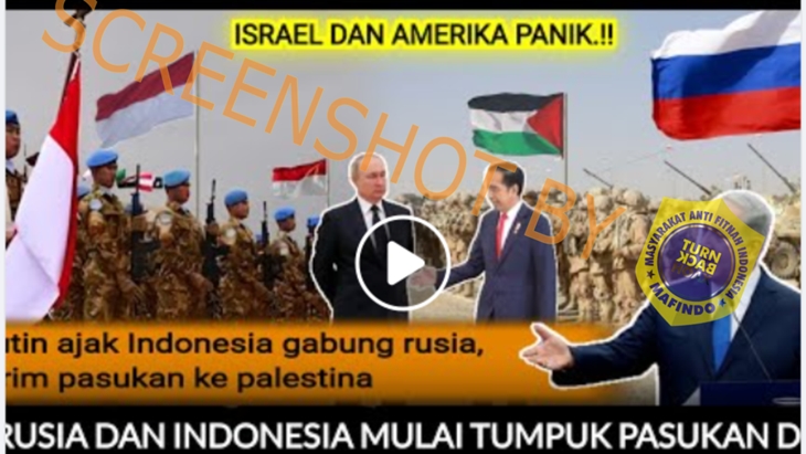 [HOAKS atau FAKTA]: Indonesia Putuskan Gabung Rusia dan Iran Bantu Serang Israel