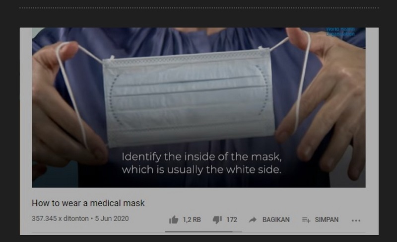 (HOAKS atau FAKTA): Orang Sehat Pakai Masker Sisi Putih Bagian Luar
