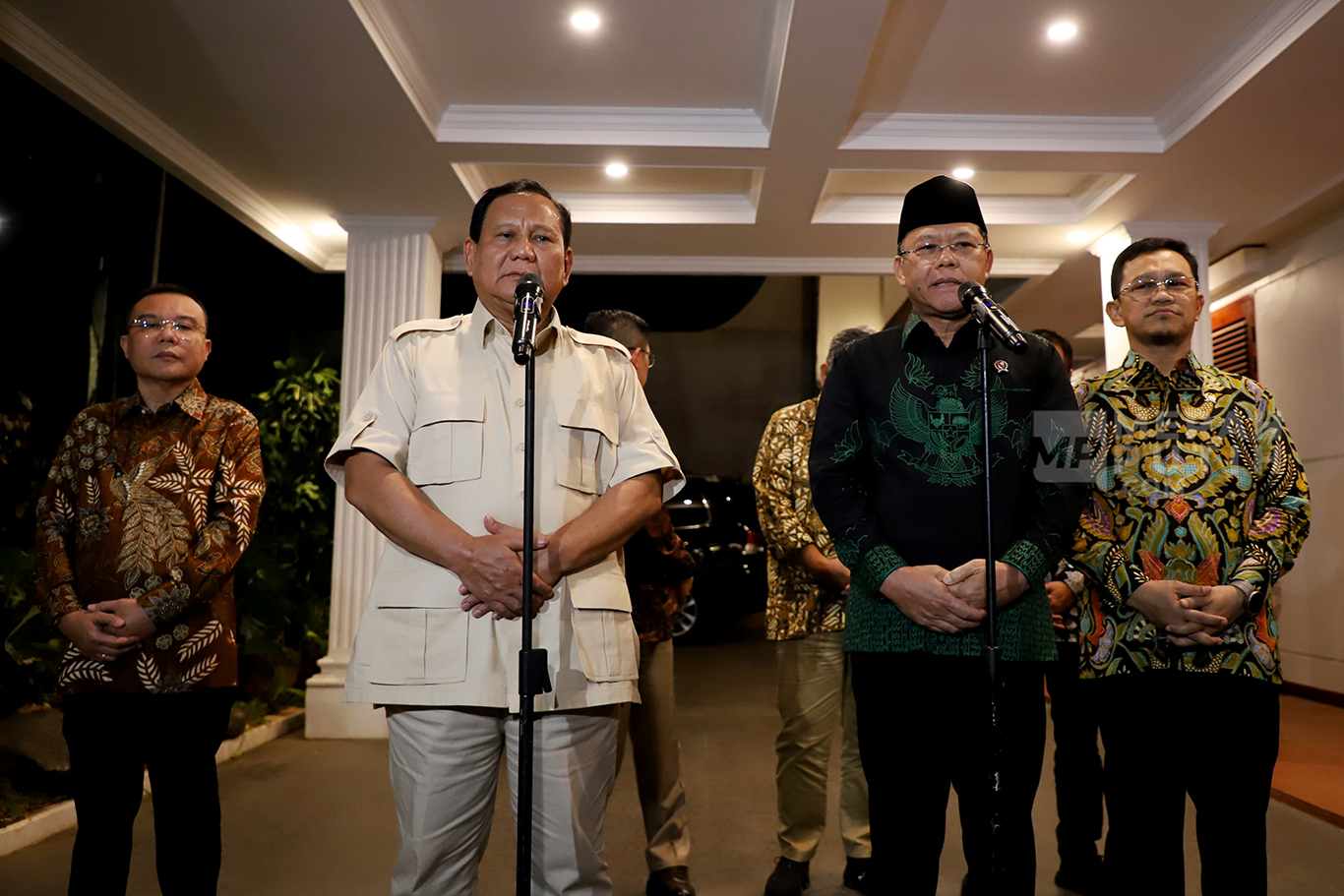 Plt Ketum PPP Mardiono Sambangi Prabowo Subianto di Rumah Kertanegara