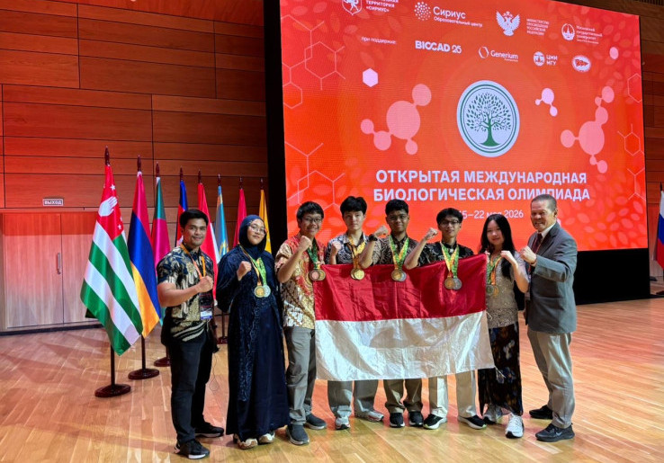 Tim Indonesia Borong Emas di Kejuaraan Dunia Olimpiade Biologi 2026 Rusia, Cetak Sejarah Baru