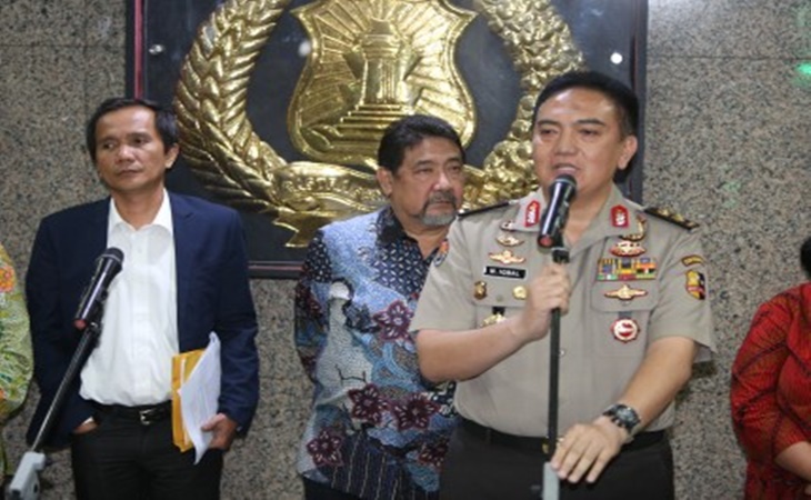Nur Kholis bersama Hendardi dan Irjen M Iqbal di Mabes Polri