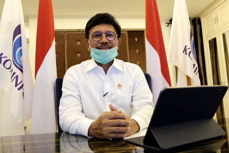 Menteri Komunikasi dan Informatika Johnny G Plate. (ANTARA/HO Biro Humas Kominfo)