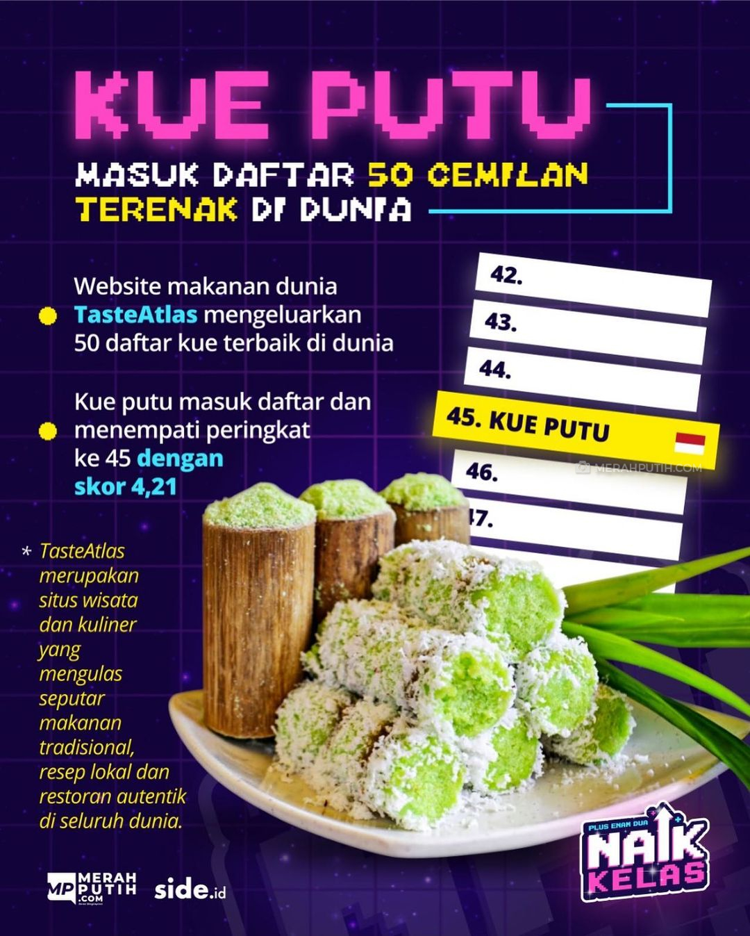 Kue Putu Masuk Daftar 50 Cemilan Terenak di Dunia 