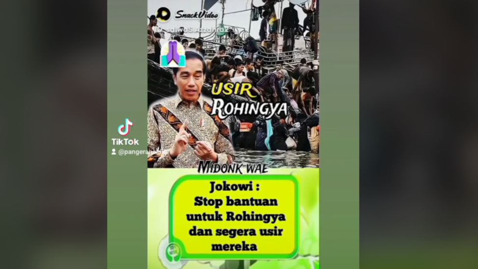 [HOAKS atau FAKTA]: Jokowi Hentikan Bantuan dan Ingin Usir Pengungsi Rohingya