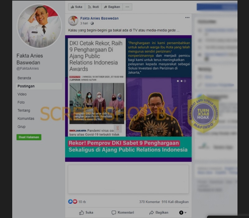 Hoaks Pada Anies