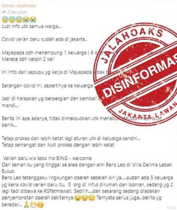 Tangkapan layar hoaks. 