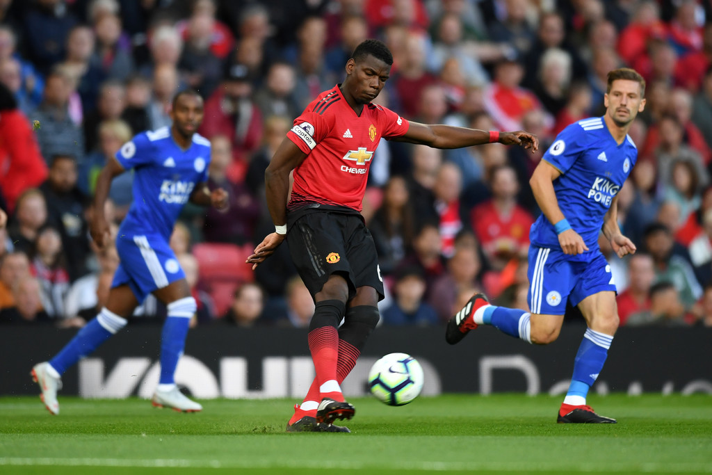 Paul Pogba dalam laga kontra Leicester