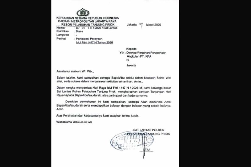 Polda Telusuri Surat Diduga Dari Polres Pelabuhan Tanjung Priok Minta THR