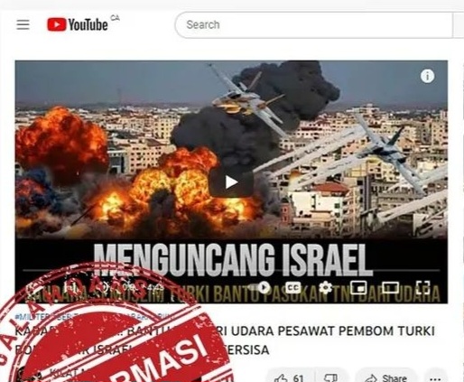 [HOAKS atau FAKTA]: Pesawat Tempur TNI dan Turki Serang Israel