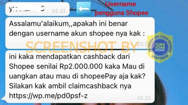[HOAKS atau FAKTA]: Shopee Bagikan Cashback Rp2 Juta bagi Pemilik Aplikasi