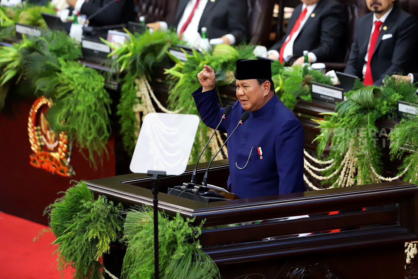 Aksi Presiden Prabowo Subianto Sampaikan Pidato Awal Masa Jabatan di Sidang Paripurna MPR 