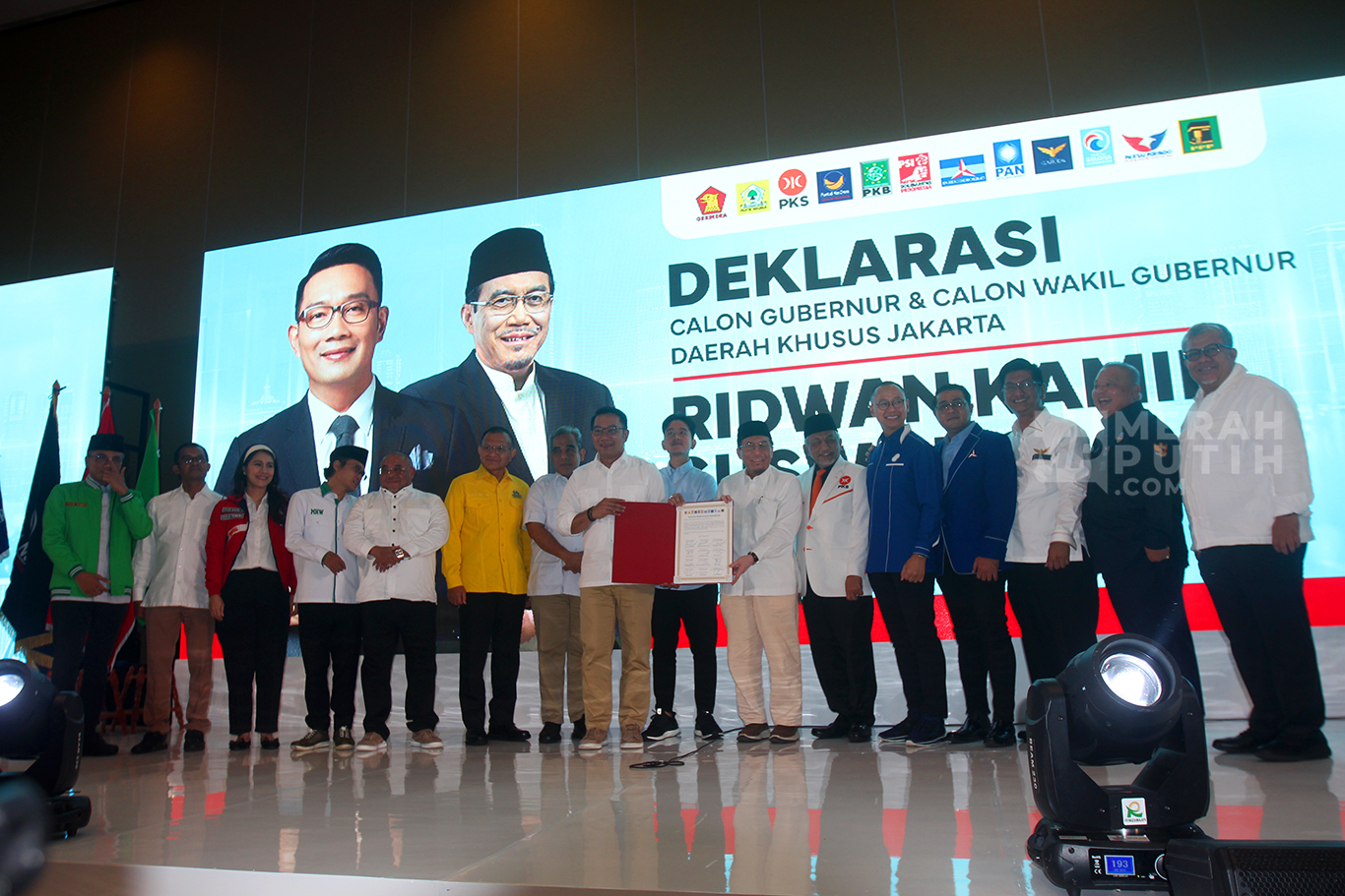 Deklarasi Pasangan Ridwan Kamil dan Suswono sebagai Cagub-Cawagub DKJ Pilkada 2024