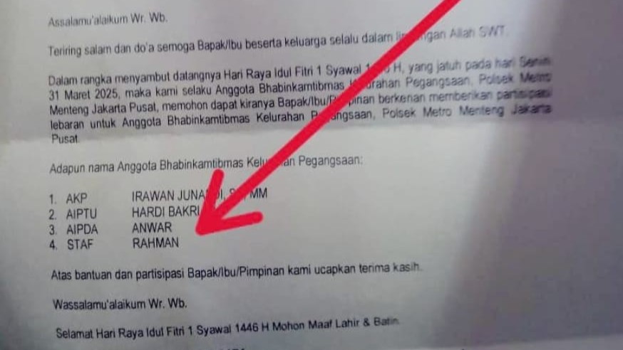 Anggota Polsek Menteng Diduga Minta THR ke Pengusaha Hotel, Berdalih Inisiatif Sendiri