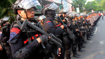 1.239 Personel Polisi Jaga Pengundian Nomor Urut Cagub-Cawagub Pilkada DKI Jakarta