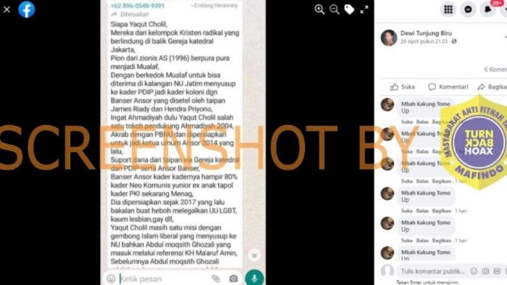 [HOAKS atau FAKTA]: Menag Yaqut Bagian dari Kelompok Kristen Radikal