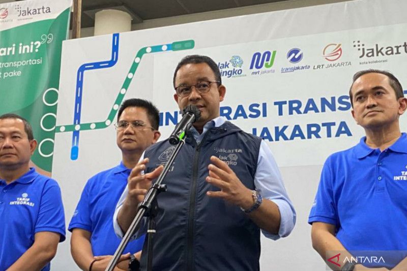 Gubernur DKI Jakarta Anies Baswedan di Peresmian Tarif Integrasi Stasiun MRT ASEAN, Jakarta, Jumat (7/10/2022). ANTARA/Luthfia Miranda Putri