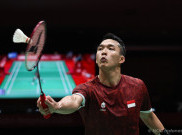 Aksi Jonatan Christie dalam Laga Final Bulu Tangkis Beregu Putra Asian Games 2026