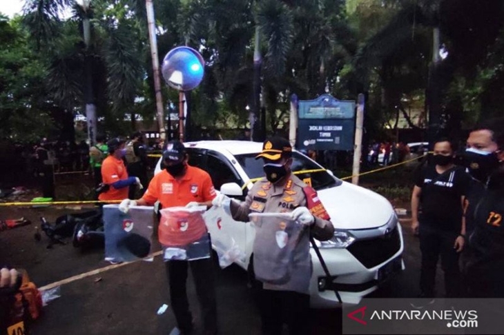 Kapolres Metro Jakarta Utara Kombes Sudjarwoko saat memberikan keterangan penembakan pelaku begal motor di Jalan Papanggo, Tanjung Priok, Rabu (25/11/2020) petang. (ANTARA/HO/JJU)