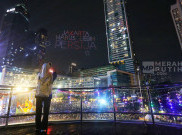 Atraksi Drone Meriahkan Malam Pergantian Tahun Baru 2026 di Bundaran HI Jakarta