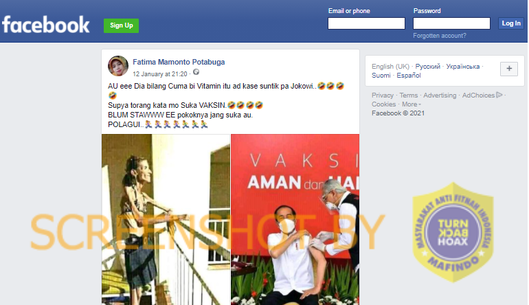 [Hoaks atau Fakta]: Jokowi Bukan Disuntik Vaksin COVID Tapi Vitamin