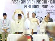 Hasil Undian Nomor Urut, Jokowi-Ma'ruf Amin Nomor 1, Prabowo-Sandi Nomor 2
