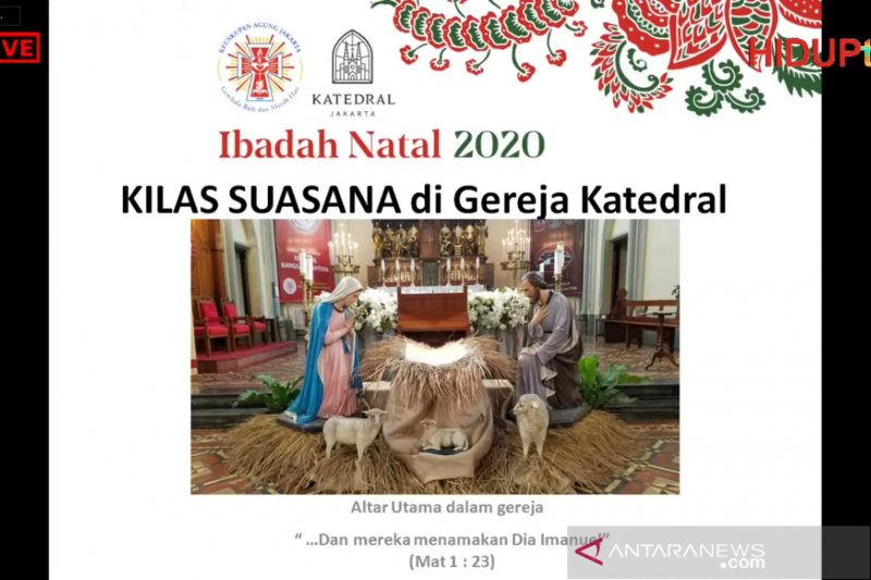 Gambaran dekorasi Natal 2020 di Gereja Katedral Jakarta yang mengangkat nuansa Nusantara (ANTARA/Desi Purnamawati)