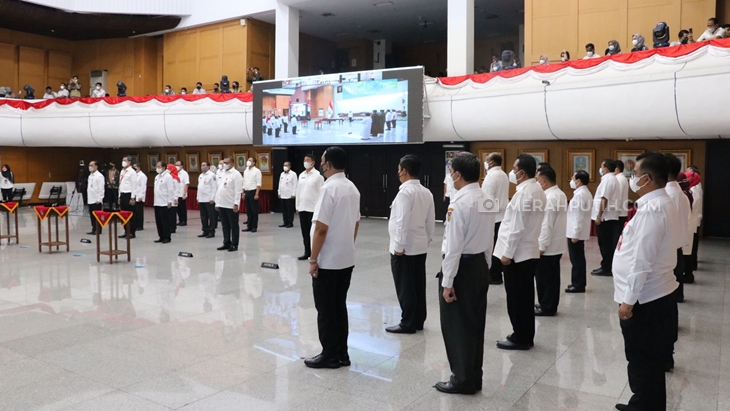 Pelantikan Yudia Ramli sebagai Sekretaris Dewan Kehormatan Penyelenggara Pemilu (DKPP) definitif. (Foto: MP/Ponco Sulaksono)