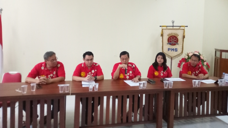 Panitia Festifal Imlek Solo, Jawa Tengah 2571/2020 menggelar konferensi pers terkait event budaya menyambut Tahun Baru Imlek, Jumat (10/1). (Foto: MP/Ismail)