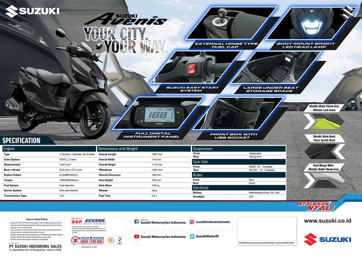 Suzuki Tekankan Layanan Purna Jual Terbaik untuk Skutik Avenis 125