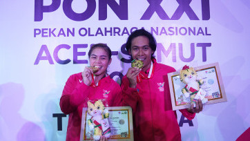 PON XXI Aceh-Sumut: Komang Sugita dan Made Sisca Pratiwi Raih Emas Tenis Meja Ganda Campuran