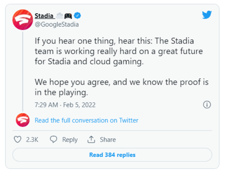 Google Resmi 'Membuang' Stadia?