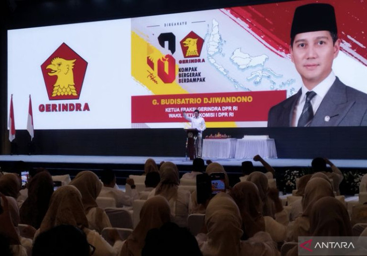 Semua Menteri Gerindra Kumpul di Syukuran HUT Partai di DPR