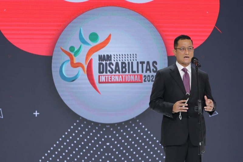 Mensos Juliari saat peringatan Hari Disabilitas. (Foto: Kemensos)
