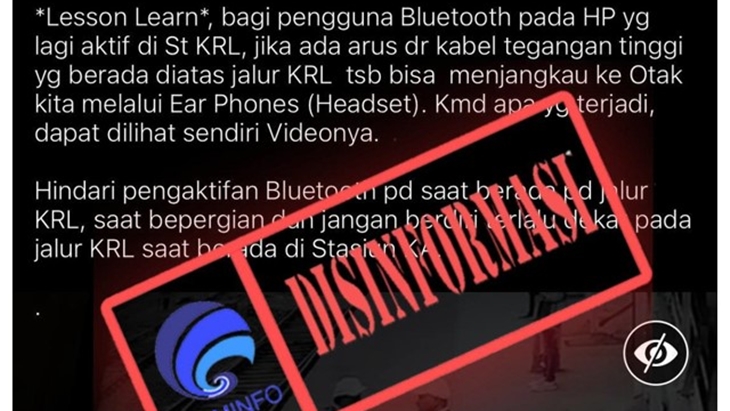 [HOAKS atau FAKTA]: Pria Tersetrum di Stasiun KRL karena Pakai Earphone Bluetooth