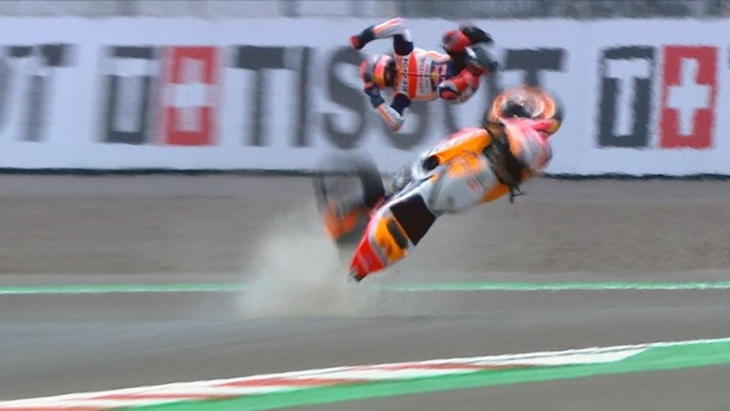 Mengenal Istilah Highside, Kejadian Penyebab Kecelakaan Marc Marquez