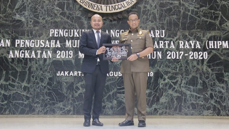 Gubernur DKI Jakarta, Anies Baswedan saat menghadiri acara HIPMI Jaya. (MP/Asropih)