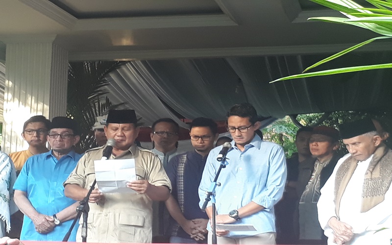 Prabowo meminta semua pihak untuk menahan diri terkait kerusuhan depan Bawaslu