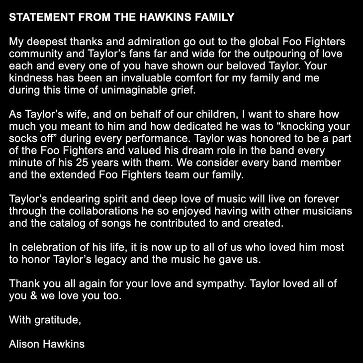 Foo Fighters Gelar Konser untuk Mendiang Taylor Hawkins
