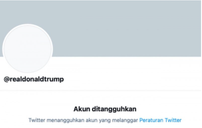 Akun Twitter Donald Trump Ditangguhkan Secara Permanen