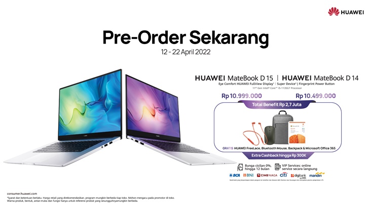 Huawei MateBook D14 dan D15 Cocok untuk Kerja Cerdas