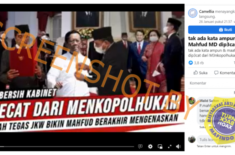 [HOAKS atau FAKTA]: Jabatan Mahfud MD Dicopot Presiden Jokowi