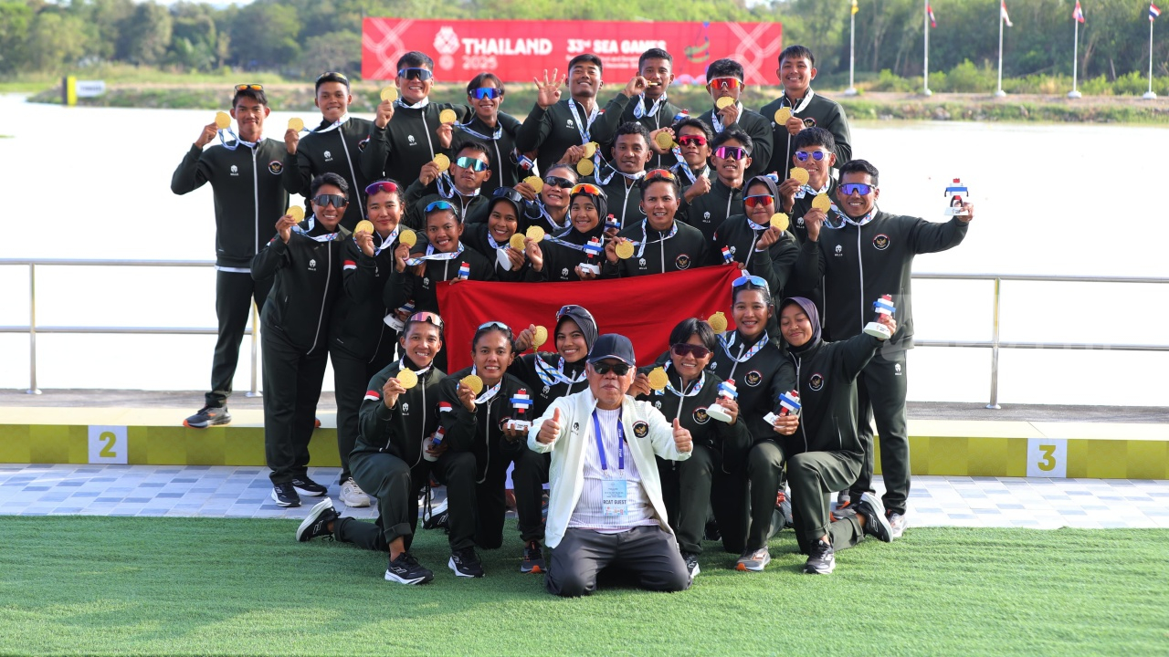 Tim Dragon Boat Indonesia Tampil Perkasa, Raih 2 Emas di SEA Games Thailand 2025