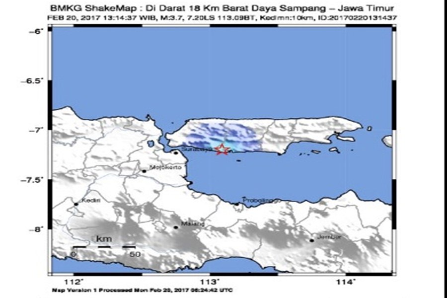  Gempa 3,7 SR Guncang Sampang