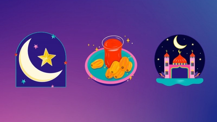Stiker bertema Ramadhan di Instagram. (Foto: ANTARA/HO)	