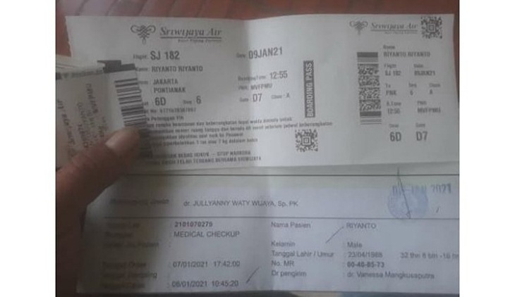  Status Whatsapp penumpang Sriwijaya Air SJ 182, Riyanto, warga Dukuh Tengaran RT 17, Desa Katelan, Kecamatan Tangen, Kabupaten Sragen Jawa Tengah, Minggu (10/1). (MP/Ismail)