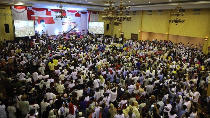 Prabowo di Ratu Convention Center, Kota Jambi. (BPN)