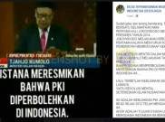 [HOAKS atau FAKTA]: Pemerintah Resmi Perbolehkan PKI Hidup Kembali di Indonesia