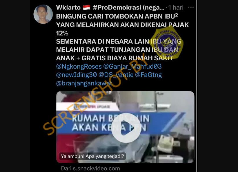 [HOAKS atau FAKTA]: Ibu Melahirkan Dikenai Pajak 12 Persen