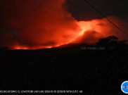 Gunung Lewotobi Laki-laki Luncuran Aliran Lava Pijar Sejauh 3000 Meter