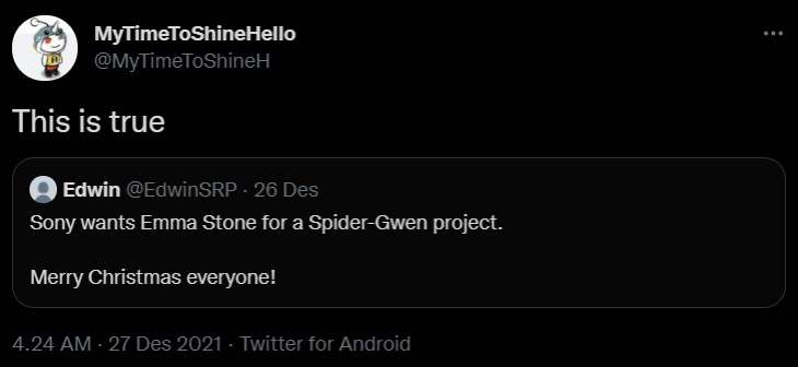 Sony Berencana Datangkan Emma Stone Sebagai Spider-Gwen